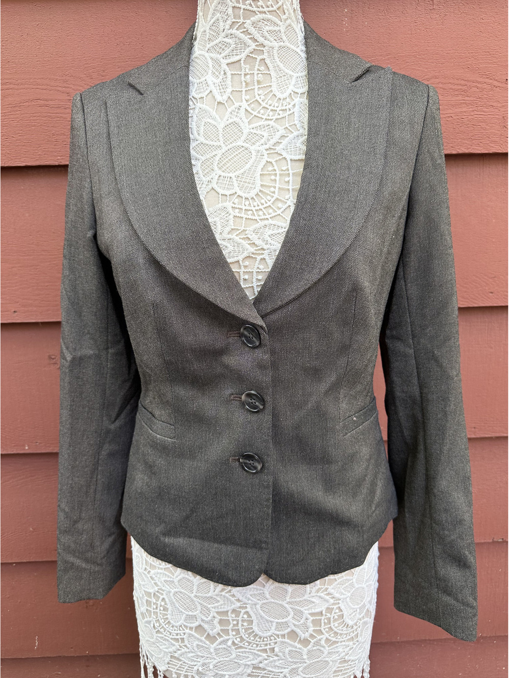 The Limited Classic Grey Tailored Blazer Three Button Fitted Suit